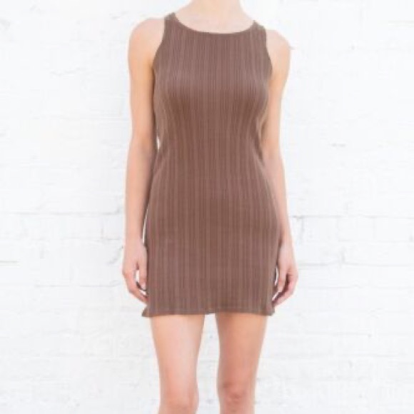 never worn (nwt) brandy melville brown ronnie ribbed dress never worn (nwt) brandy melville brown ronnie ribbed dress